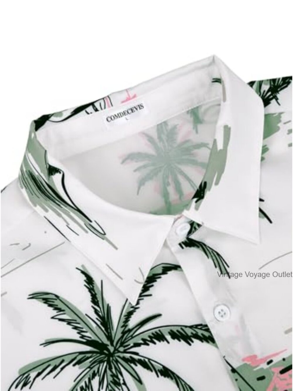 Mens Hawaiian Floral Button Down Shirt Short Sleeve Stretch Wrinkle Free Beach - Picture 5 of 6